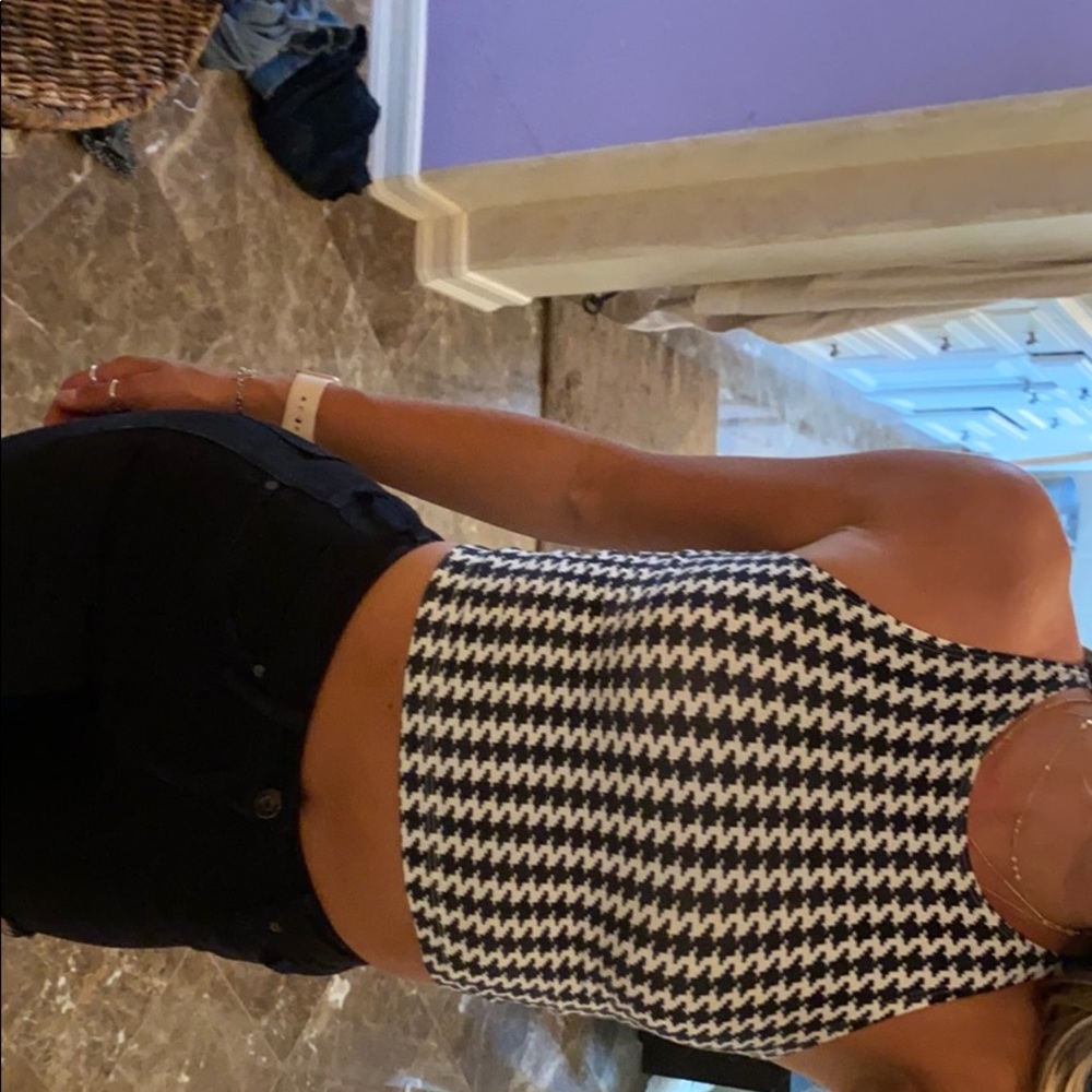 American Apparel black and white crop top